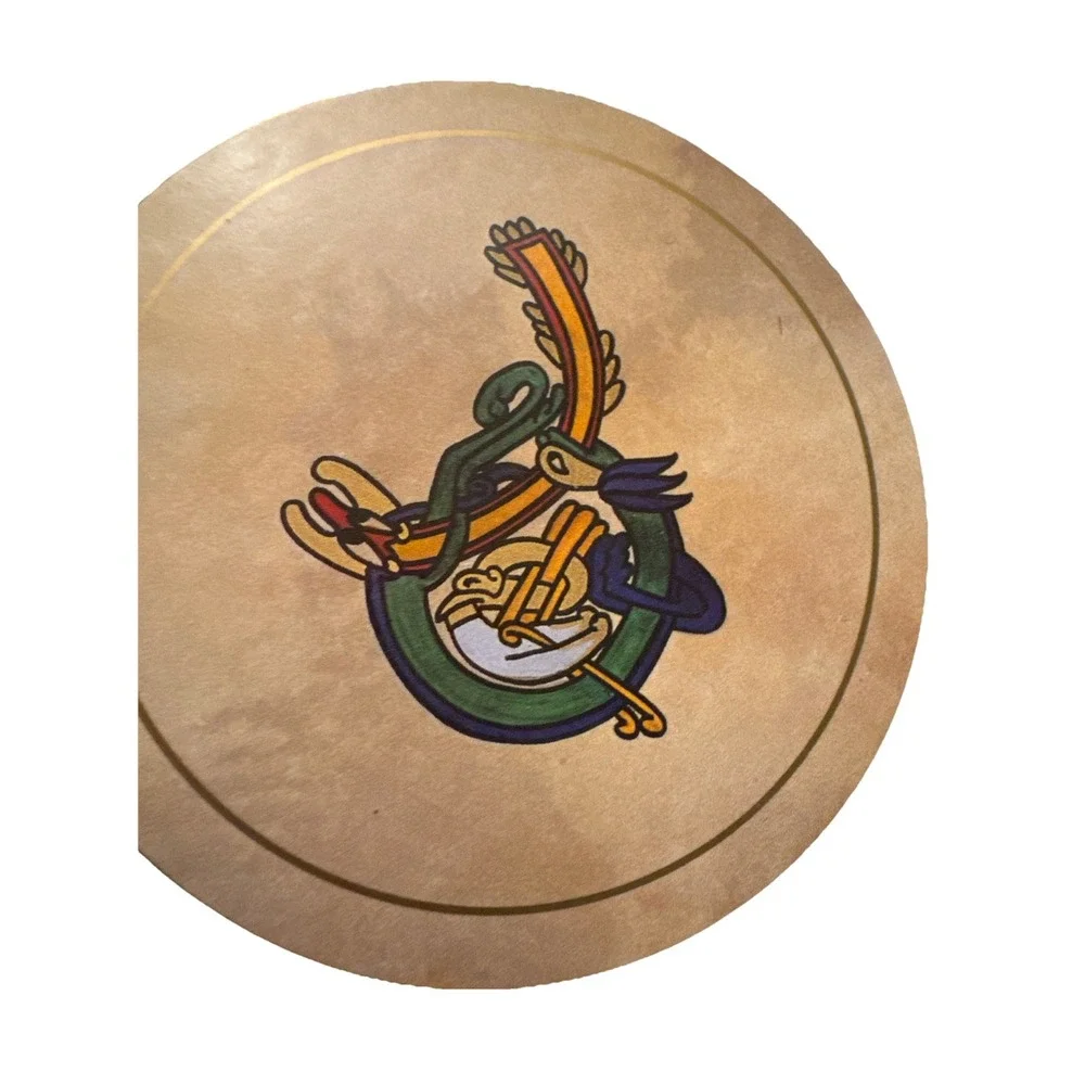 Connemara Bodhrands Six Coasters Celtic Ireland Cork Red Gold Box Picture Press